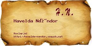 Havelda Nándor névjegykártya